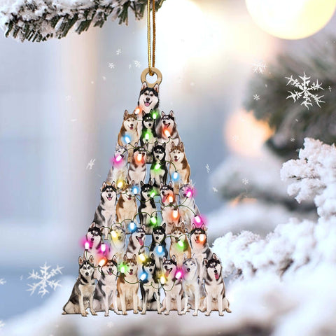 Siberian husky lovely tree gift for siberian husky lover gift for dog lover ornament