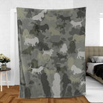 Basset Hound Camo Blanket