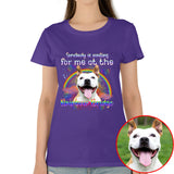 Somebody Is Waiting For Me At The Rainbow Bridge Pet Photo Memorial Shirt