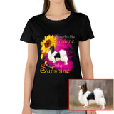 You Are My Sunshine Dog Photo Shirt - Cute Sunflower Pet Tee