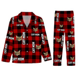 Pet Photo Flannel Satin Pajama Set - Family Christmas Pajamas Dog & Cat Mom Dad