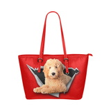 Goldendoodle Leather Tote Bag