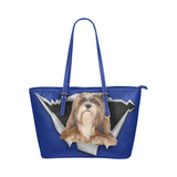 Lhasa Apso Leather Tote Bag