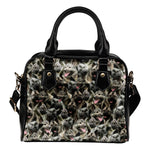 Norwegian Elkhound Full Face Shoulder Handbag