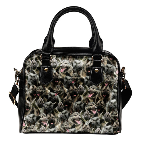 Norwegian Elkhound Full Face Shoulder Handbag