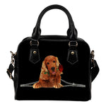 English Cocker Spaniel 2 Rose Zipper Shoulder Handbag