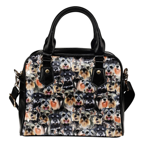 Schnauzer Full Face Shoulder Handbag