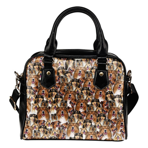 Rough Collie Full Face Shoulder Handbag