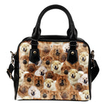 Chow Chow Full Face Shoulder Handbag