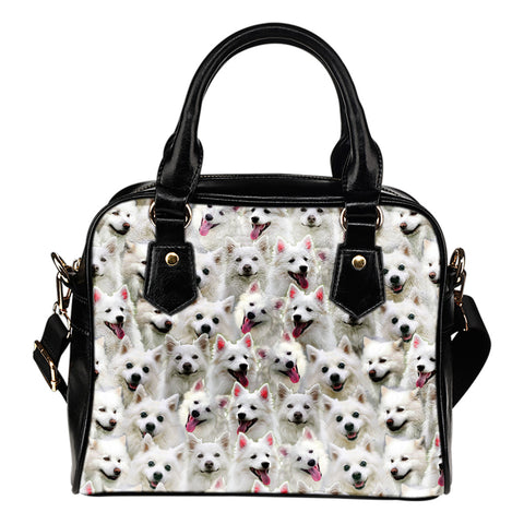 American Eskimo Dog Full Face Shoulder Handbag