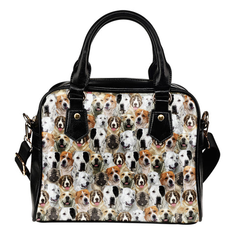 Central Asian Shepherd Dog Full Face Shoulder Handbag