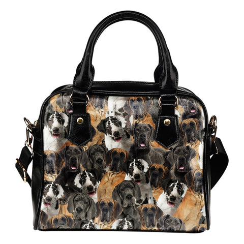 Great Dane Full Face Shoulder Handbag