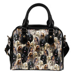 Afghan Hound Full Face Shoulder Handbag