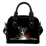 American Staffordshire Terrier Rose Zipper Shoulder Handbag