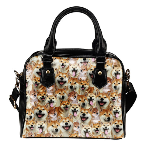 Shiba Inu Full Face Shoulder Handbag