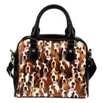 Basset Hound Full Face Shoulder Handbag