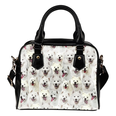 Samoyed Full Face Shoulder Handbag