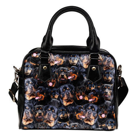 Rottweiler Full Face Shoulder Handbag