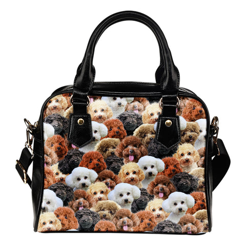 Poodle Full Face Shoulder Handbag