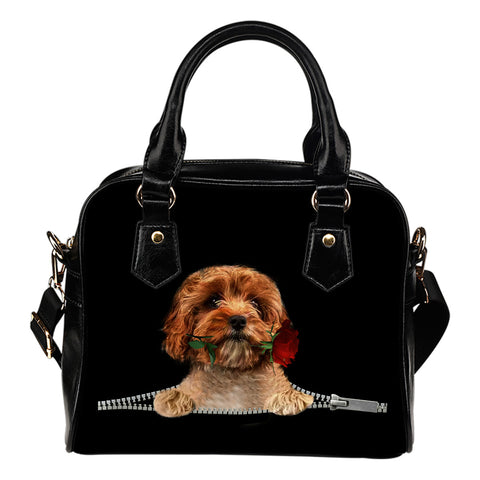 Cavoodle Rose Zipper Shoulder Handbag