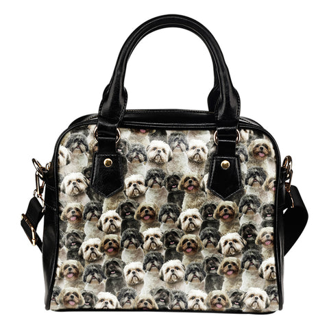 Shih Tzu Full Face Shoulder Handbag