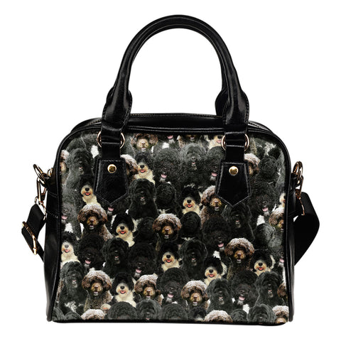 Portuguese Water Dog Full Face Shoulder Handbag