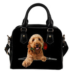 Goldendoodle Rose Zipper Shoulder Handbag