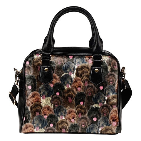 Portuguese Water Dog Full Face Shoulder Handbag