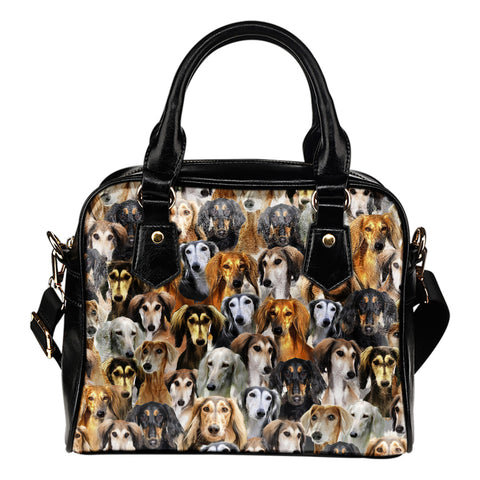 Saluki Full Face Shoulder Handbag