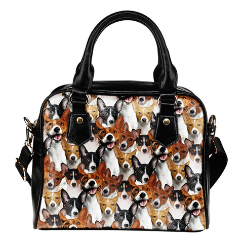 Basenji Full Face Shoulder Handbag