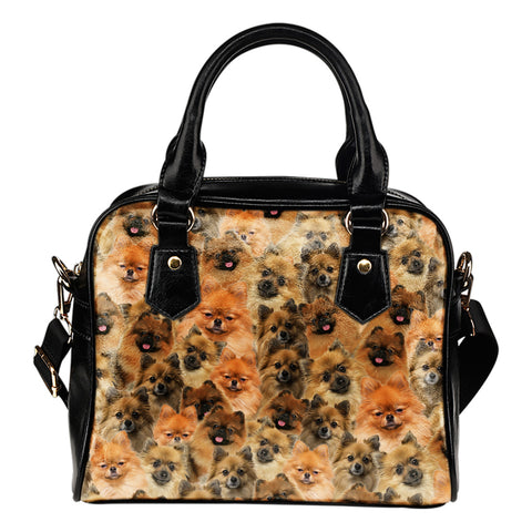 German Spitz Full Face Shoulder Handbag