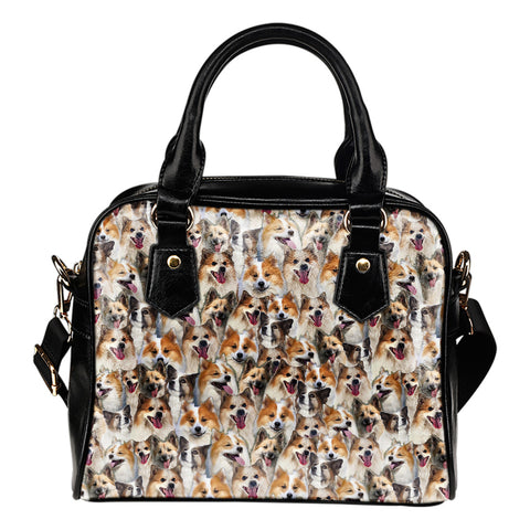 Icelandic Sheepdog Full Face Shoulder Handbag