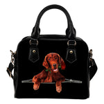 Irish Setter Rose Zipper Shoulder Handbag