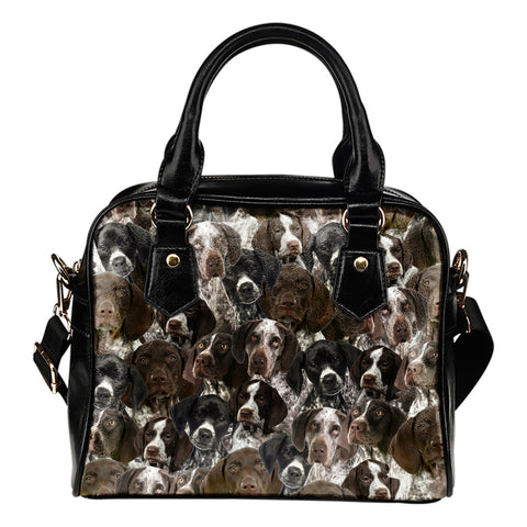 German Shorthaired Pointer Full Face Shoulder Handbag