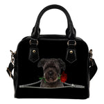 Bouvier Des Flandres Rose Zipper Shoulder Handbag