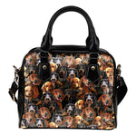 Dachshund Full Face Shoulder Handbag