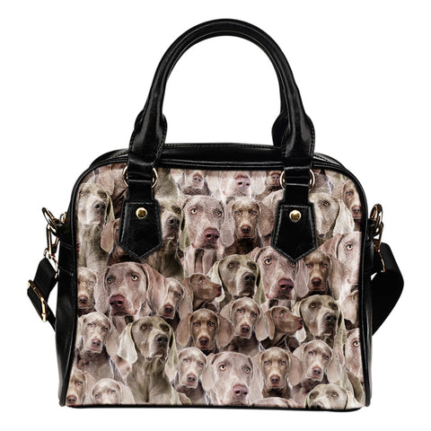 Weimaraner Full Face Shoulder Handbag