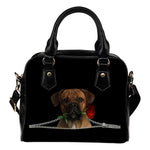 Cane Corso Rose Zipper Shoulder Handbag