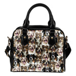 Australian Shepherd Full Face Shoulder Handbag