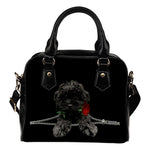 Cavapoo Rose Zipper Shoulder Handbag