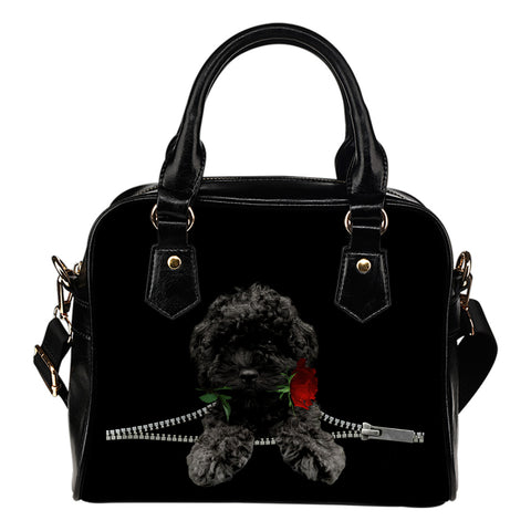 Cavapoo Rose Zipper Shoulder Handbag