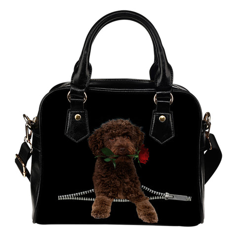 Australian Labradoodle Rose Zipper Shoulder Handbag