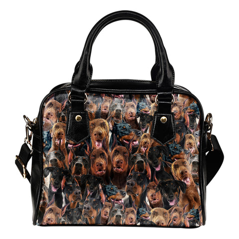 Doberman Pinscher Full Face Shoulder Handbag