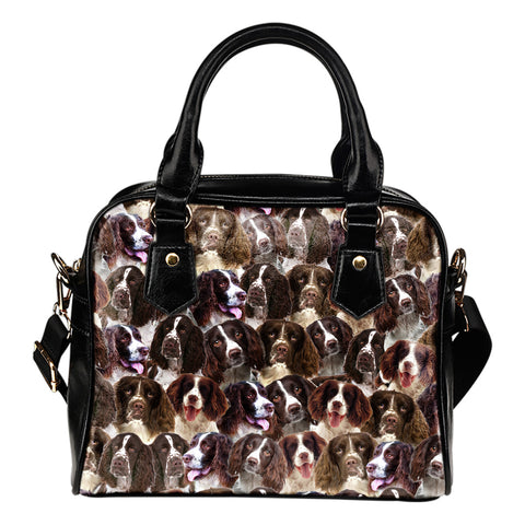 English Springer Spaniel Full Face Shoulder Handbag