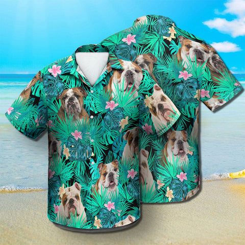 English Bulldog - Summer Leaves - Hawaiian Shirt