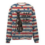 Greyhound-American Flag-Premium Sweater