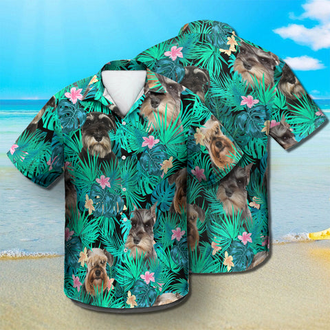 Schnauzer - Summer Leaves - Hawaiian Shirt