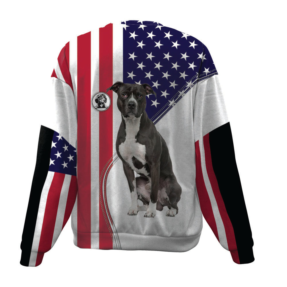 American Pit Bull Terrier-USA Flag-Premium Sweater