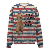 Poodle Crossbreed-American Flag-Premium Sweater