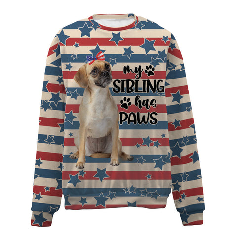 Puggle-American Flag-Premium Sweater